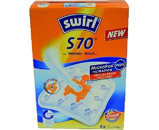 Putekļusūcēja maisi priekš BOSCH/SIEMENS Swirl S 70 AirSpace 1F+4B