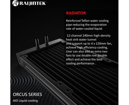 RAIJINTEK Orcus 140 RBW 140mm, water cooling (black, refillable)