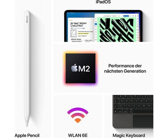 Apple iPad Pro 12.9" (128 GB), tablet PC (silver, Gen 6 / 2022) Планшетные ПК