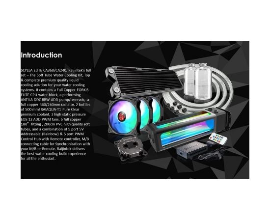 RAIJINTEK SCYLLA ELITE CA360 360mm, water cooling (black, DiY kit)