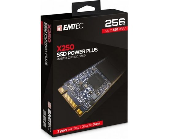 Emtec X250 SSD Power Plus 256 GB Solid State Drive (SATA 6 GB / s, M.2)