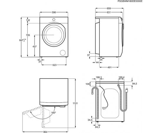 AEG LFR73944QE Veļas mašīna 9kg 1400rpm ProSteam PreciseWash AutoDose