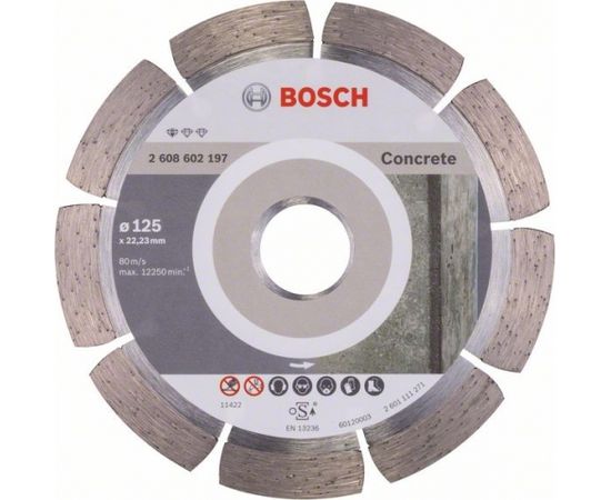 Dimanta griešanas disks Bosch PROFESSIONAL FOR CONCRETE; 125 mm