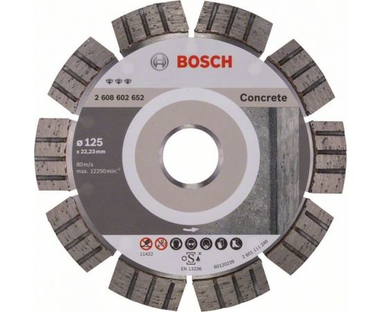 Dimanta griešanas disks Bosch BEST FOR CONCRETE; 125 mm