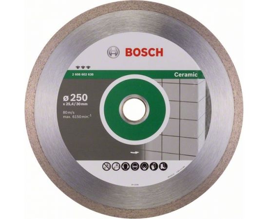 Dimanta griešanas disks Bosch PROFESSIONAL FOR CERAMIC; 250 mm