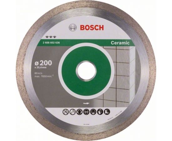 Dimanta griešanas disks Bosch PROFESSIONAL FOR CERAMIC; 200 mm