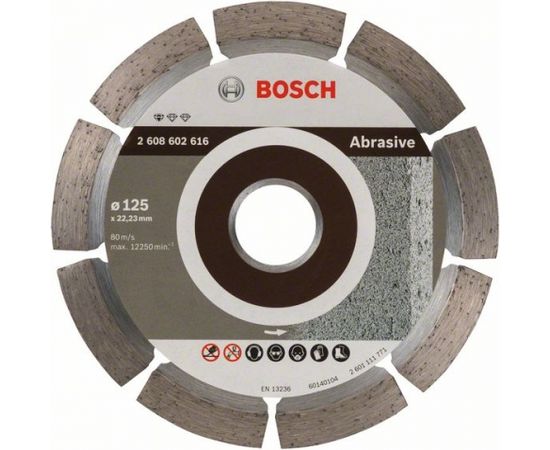 Dimanta griešanas disks Bosch PROFESSIONAL FOR ABRASIVE; 125 mm