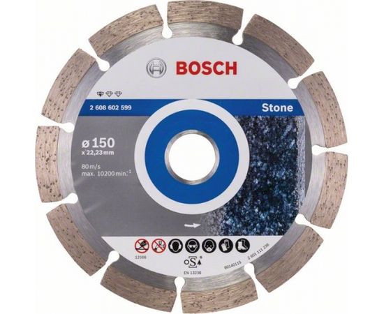 Dimanta griešanas disks Bosch PROFESSIONAL FOR STONE; 150 mm