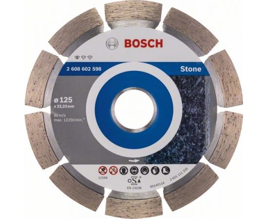 Dimanta griešanas disks Bosch PROFESSIONAL FOR STONE; 125 mm