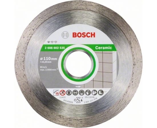 Dimanta griešanas disks Bosch PROFESSIONAL FOR CERAMIC; 110 mm