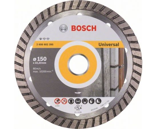 Dimanta griešanas disks Bosch PROFESSIONAL FOR UNIVERSAL TURBO; 150 mm