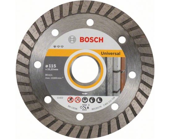 Dimanta griešanas disks Bosch PROFESSIONAL FOR UNIVERSAL TURBO; 115 mm
