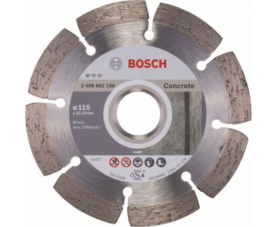 Dimanta griešanas disks Bosch PROFESSIONAL FOR CONCRETE; 115 mm