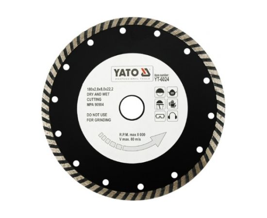 Dimanta griešanas disks Yato YT-6024; 180x22,2 mm