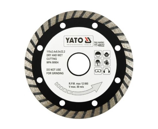 Dimanta griešanas disks Yato YT-6022; 115x22,2 mm