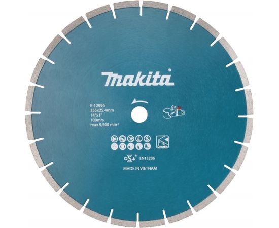 Dimanta griešanas disks Makita E-12996; 355x25,4x2,8 mm