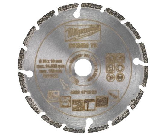 Dimanta griešanas disks Milwaukee 4932471333; 76 mm