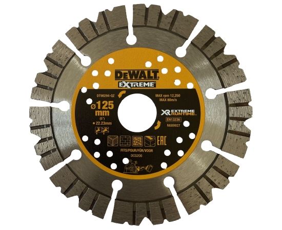 Dimanta griešanas disks DeWalt Extreme; 125x2x22,23 mm