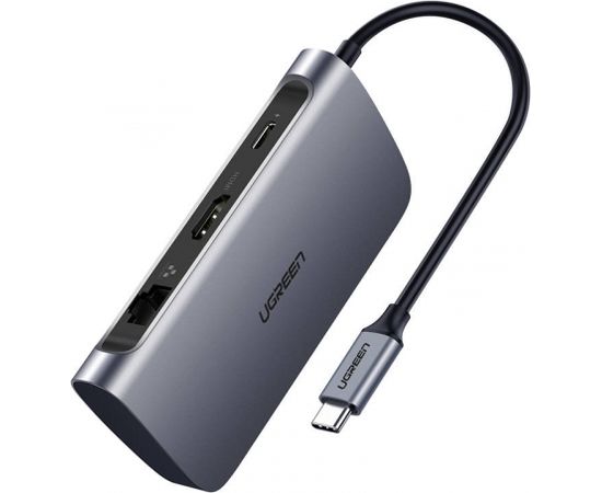 Adapter UGREEN 7w1 CM212 USB-C PD Hub 100W, 2x USB-A 3.0, HDMI 4K/30Hz, SD/TF, RJ45