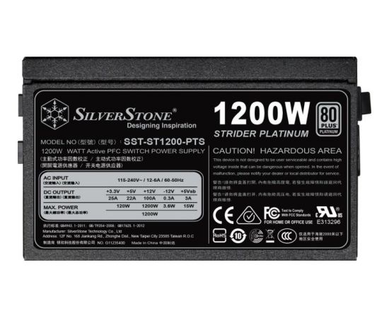 Silverstone SST-ST1200-PTS 1200W PC Power Supply (black 8x PCIe, cable management)