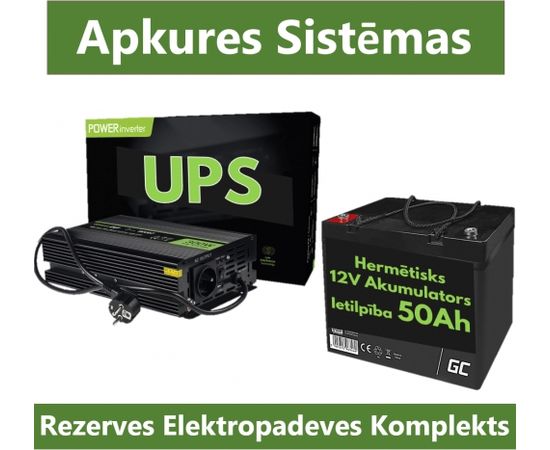 Rezerves Elektropadeves Komplekts Apkures Sistēmai 300W + 12V 44Ah akumulators