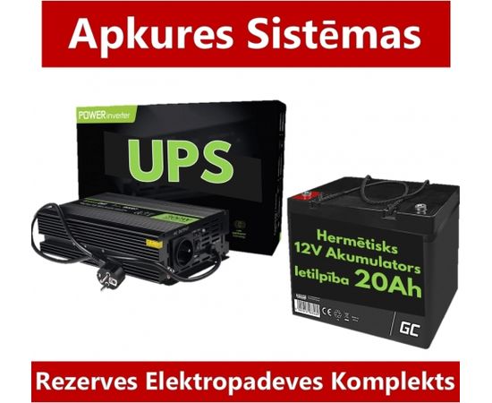 Rezerves Elektropadeves Komplekts Apkures Sistēmai 300W + 12V 20Ah akumulators