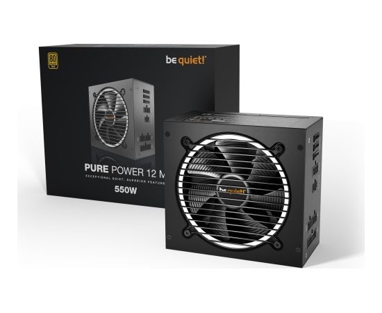 be quiet! Pure Power 12M 550W, PC power supply (black, 3x PCIe, cable management, 550 watts)