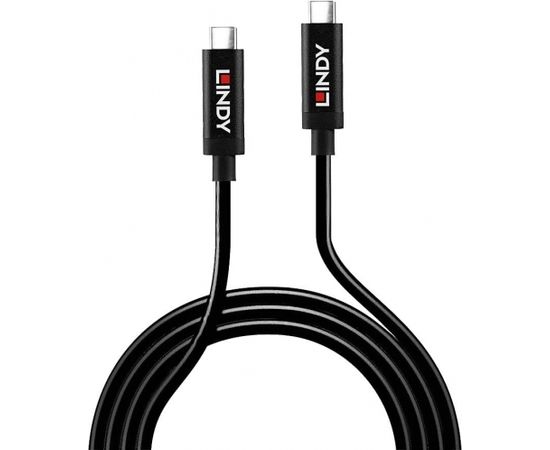 Lindy USB 3.2 Gen 2 active cable, USB-C plug > USB-C plug (black, 3 meters, PD, charging with up to 60 watts)