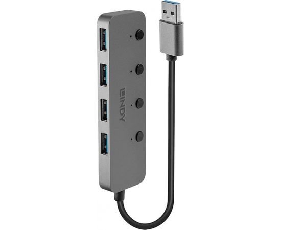 Lindy 4 port USB 3.0 hub with on/off switches, USB hub