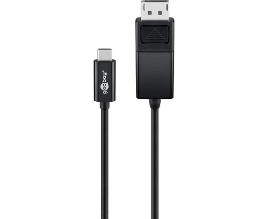 goobay USB adapter cable, USB-C connector > DisplayPort connector (black, 1.2 meters, 4K 60Hz)