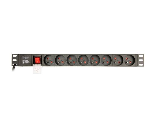 Gembird EnerGenie EG-PDU-014-F Rack Power Distribution Unit (8 FR sockets, 1U, 16A, Schuko plug, 3m, black color)