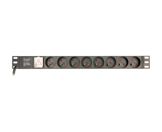 Gembird EnerGenie EG-PDU-014-F Rack Power Distribution Unit (8 FR sockets, 1U, 16A, Schuko plug, 3m, black color)