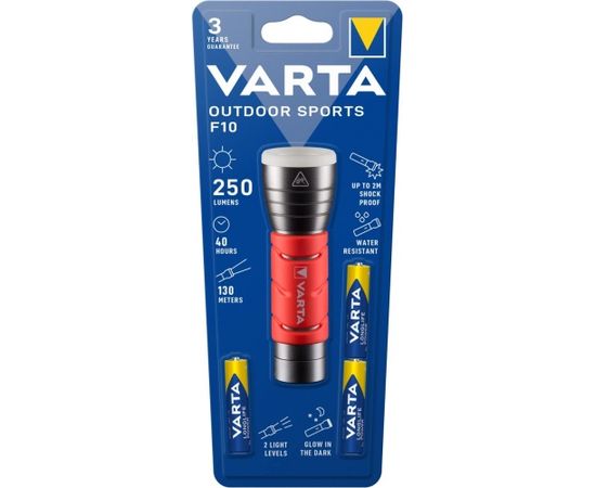 Varta Outdoor Sports F10, Flashlight (red/black)