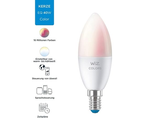 WiZ Colors LED candle C37 E14, LED lamp (replaces 40 watts)