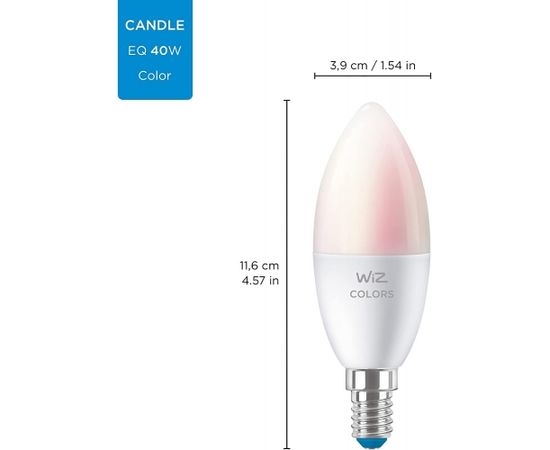 WiZ Colors LED candle C37 E14, LED lamp (replaces 40 watts)