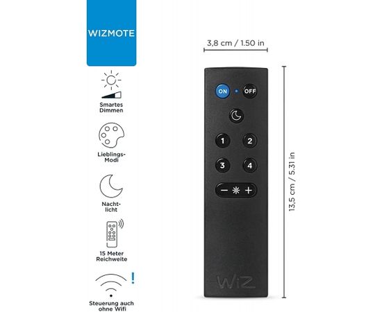 WiZ WiZmote, remote control (black)