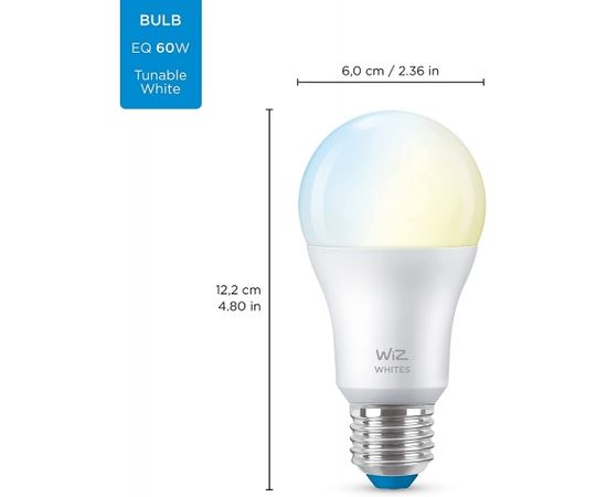 WiZ Whites LED bulb A60 E27 (replaces 60 watts) Zibspuldzes
