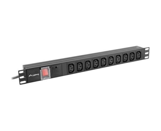 LANBERG PDU RACK POWER STRIP (1U,10A,7X IEC C13,2M)