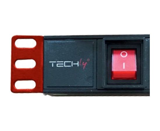 Techly I-CASE STRIP-81UD power distribution unit (PDU) 8 AC outlet(s) 1U Black, Red