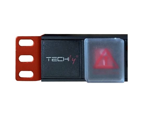 Techly I-CASE STRIP-81UD power distribution unit (PDU) 8 AC outlet(s) 1U Black, Red