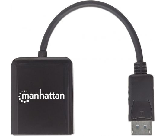 Manhattan DisplayPort 1.2 to 2-Port DisplayPort 1.2 Splitter Hub with MST, 4K@30Hz, USB-A Powered, Video Wall Function, Black, Three Year Warranty, Blister