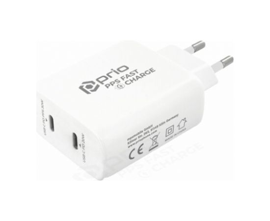 Prio зарядное устройство 30W PD PPS USB-C + 20W PD USB-C