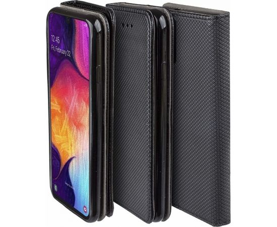 Fusion Magnet Case grāmatveida maks telefonam Samsung M325 Galaxy M32 4G | M225 Galaxy M22 4G melns