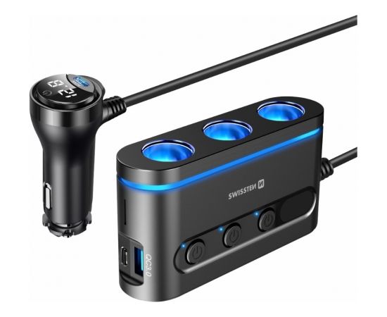 Swissten Auto Lādētājs 2x USB-C PD / 1x USB-A QA 3.0 / 3x CL