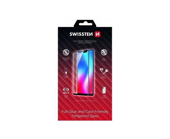 Swissten Full Face Tempered Glass Aizsargstikls Pilnam Ekrānam Samsung Galaxy S23 Ultra 5G Melns