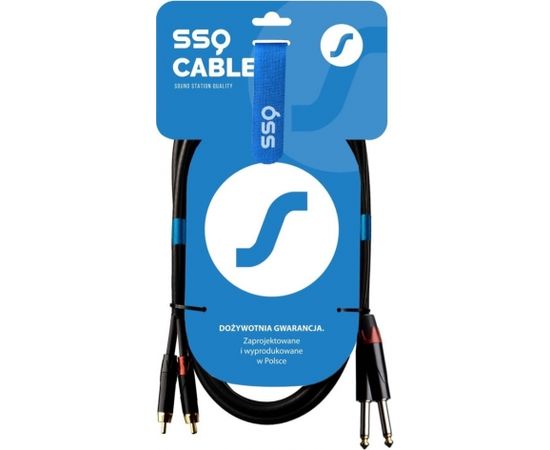 SSQ RCAJM1 SS-1427 Cable 2x RCA - 2x Jack Mono 6,3 mm 1 m Black