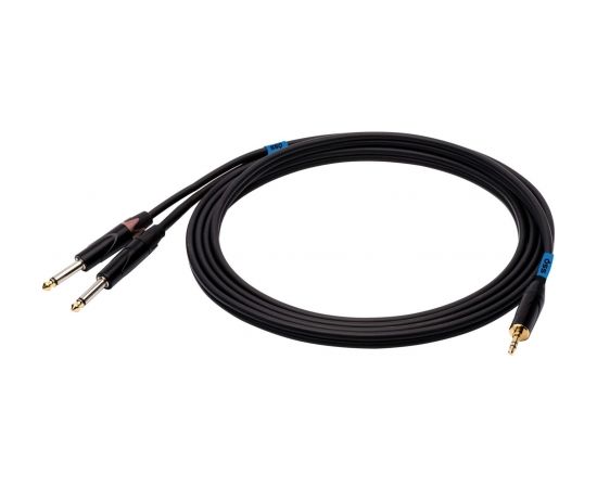 SSQ MIJM1 SS-1813 Cable Jack Stereo 3,5 mm - 2x Jack Mono 6,3 mm 1 m Black