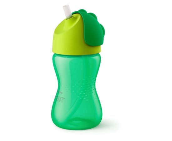 AVENT Krūzīte ar elastīgu salmiņu, 300 ml, 12M+, zaļa - SCF 798/01 Barošanas pudelītes