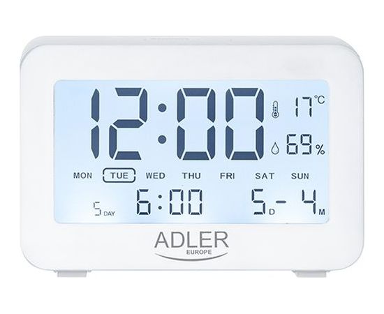 Adler AD 1196W Часы с будильником и термометром