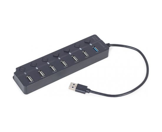 Gembird UHB-U3P1U2P6P-01 7-port USB hub (1 x USB 3.1 + 6 x USB 2.0) with switches, black